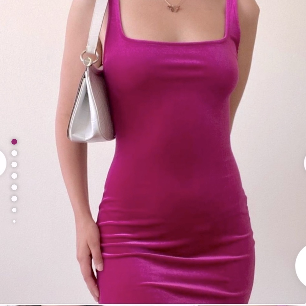 Urban Outfitters Womens crushed velvet Sleeveless Mini Dress Pink Sz M A166